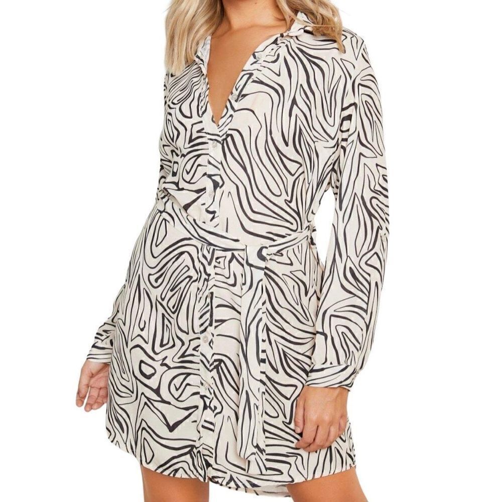 Boohoo Abstract Wrap Dress Sz 6